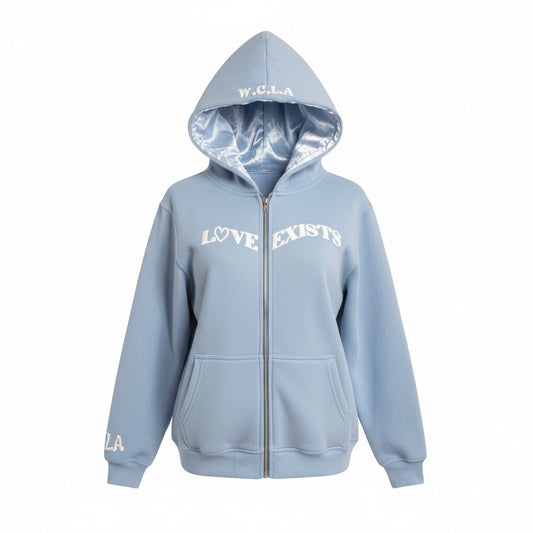 "Love Exists'" Jacket (Baby Blue)
