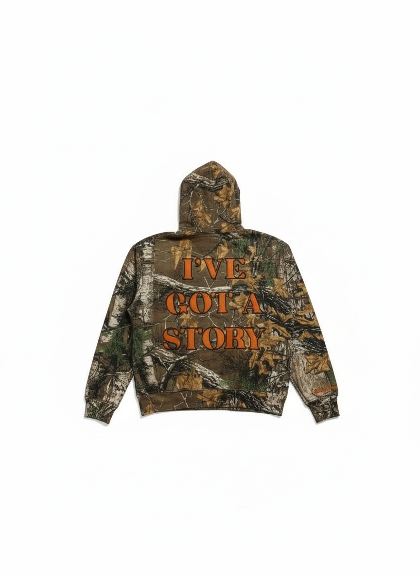Camo "Love Exists" Hoodie (Orange)