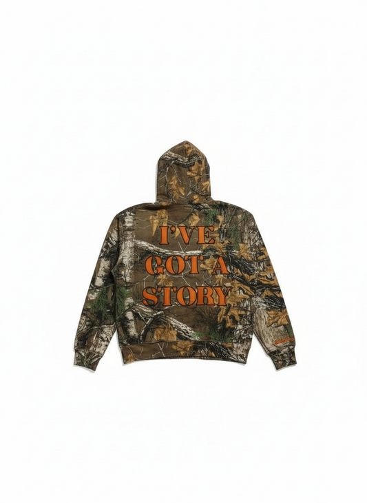 Camo "Love Exists" Hoodie (Orange)