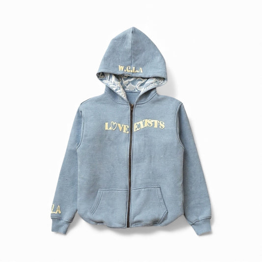 "Love Exists'" Jacket (Baby Blue)
